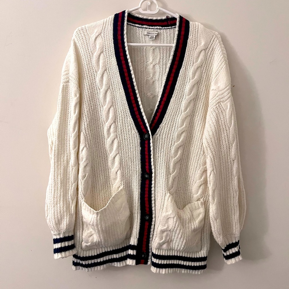 White long cardigan American eagle women
